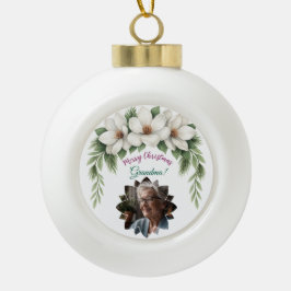 Frohe Weihnachten Grandma Foto Weihnachtsgeschenk Keramik Kugel-Ornament