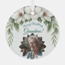Frohe Weihnachten Grandma Foto Weihnachtsgeschenk Ornament Aus Glas