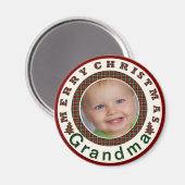 Frohe Weihnachten Grandma Holiday Foto Custom Magnet (Vorderseite/Rückseite)