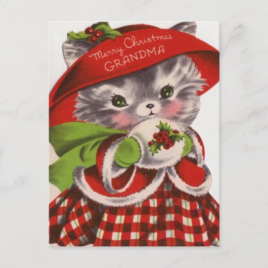 Frohe Weihnachten Grandma Vintag Kitty (Vorderseite)