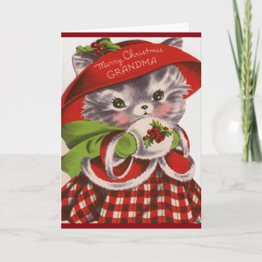 Frohe Weihnachten Grandma Vintag Kitty (Vorderseite)