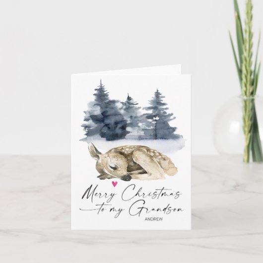 Frohe Weihnachten Grandson von Großeltern Karte (Vorderseite)