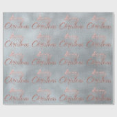 Frohe Weihnachten Grau Blue Pink Burlap Line Hütte Geschenkpapier (Flach)