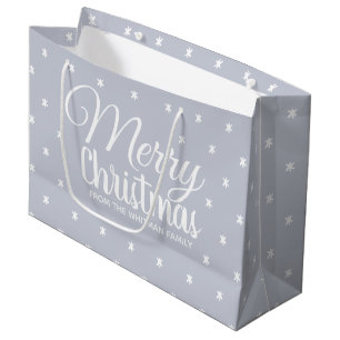 Frohe Weihnachten Grau Große Geschenktüte