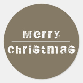 Frohe Weihnachten Grau und Weiß Urlaub Runder Aufkleber