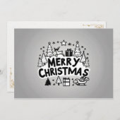 Frohe Weihnachten graue Grußkarte (Vorne/Hinten)