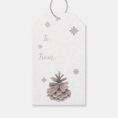 Frohe Weihnachten Gray Birdhouse Poinsettias Geschenkanhänger (Rückseite)