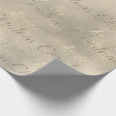 Frohe Weihnachten Gray Gold Sepia Burlap Hütte Geschenkpapier (Ecke)