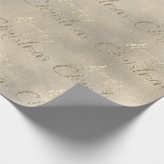 Frohe Weihnachten Gray Gold Sepia Burlap Hütte Geschenkpapier (Ecke)