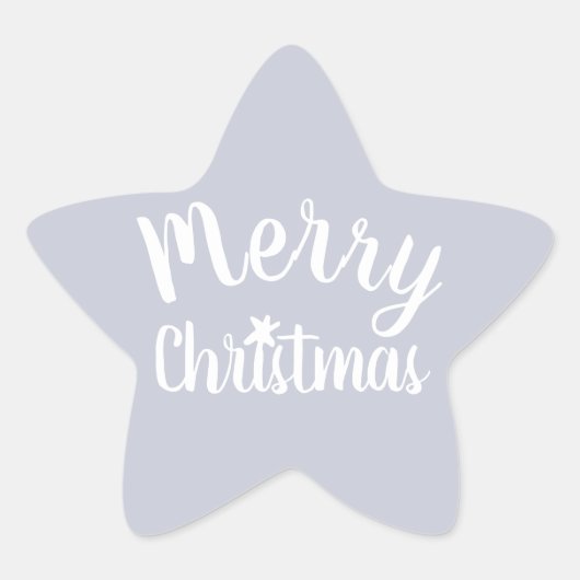 Frohe Weihnachten Gray Stern-Aufkleber (Vorderseite)