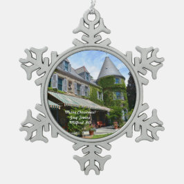 Frohe Weihnachten! Gray Towers, Milford PA-Ornamen Schneeflocken Zinn-Ornament