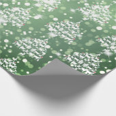 Frohe Weihnachten Green Bokeh Goat Weihnachtsbaume Geschenkpapier (Ecke)