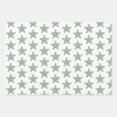Frohe Weihnachten Green Calligrafy Star Geschenkpapier Set (Vorderseite 2)