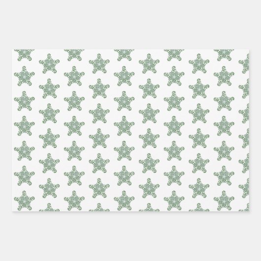 Frohe Weihnachten Green Calligrafy Star Geschenkpapier Set (Vorderseite 2)