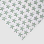 Frohe Weihnachten Green Calligraphy Star Small Mot Seidenpapier (Detail)