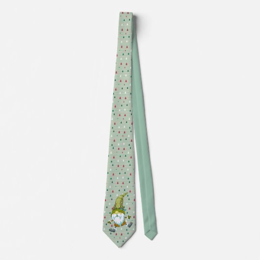 Frohe Weihnachten Green Gnome Neck Tie Krawatte (Vorderseite)