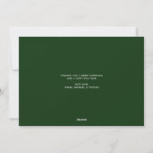 Frohe Weihnachten Green Script 3 Familienfoto (Rückseite)