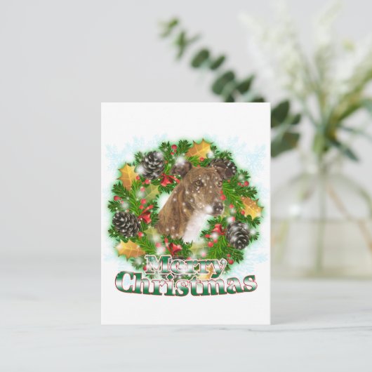 Frohe Weihnachten Greyhound (Stehend Vorderseite)