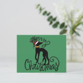Frohe Weihnachten Greyhound Reindeer (Stehend Vorderseite)