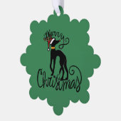 Frohe Weihnachten Greyhound Reindeer Ornament Karte (Linke Ecke)