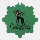 Frohe Weihnachten Greyhound Reindeer Ornament Karte (Rückseite)