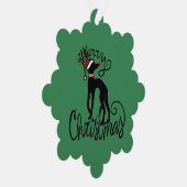 Frohe Weihnachten Greyhound Reindeer Ornament Karte (Rechts)