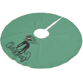 Frohe Weihnachten Greyhound Reindeer Polyester Weihnachtsbaumdecke (Schrägansicht)