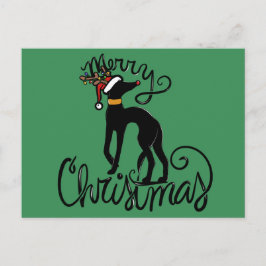 Frohe Weihnachten Greyhound Reindeer Postkarte