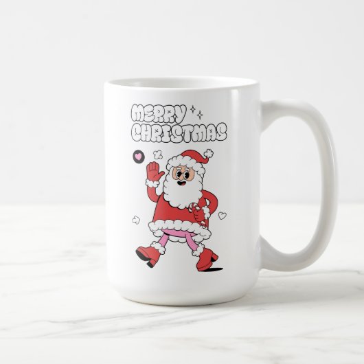 Frohe Weihnachten - Groovy Santa Strut Kaffeetasse (Rechts)