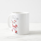 Frohe Weihnachten - Groovy Santa Strut Kaffeetasse (Vorderseite Links)