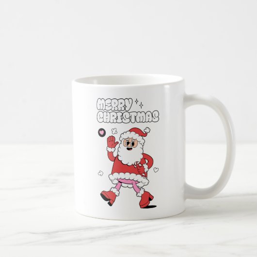 Frohe Weihnachten - Groovy Santa Strut Kaffeetasse (Rechts)
