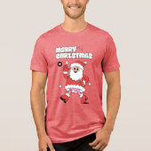 Frohe Weihnachten - Groovy Santa Strut Tri-Blend Shirt (Vorderseite)