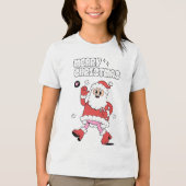 Frohe Weihnachten - Groovy Santa Strut Tri-Blend Shirt (Vorderseite)