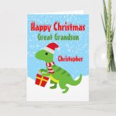 Frohe Weihnachten Groß Grandson Dinosaur T Rex Karte (Vorderseite)