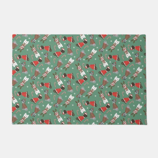 Frohe Weihnachten Große Dane Hunde Fußmatte (Vorderseite)