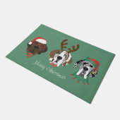 Frohe Weihnachten Große Dane Hunde Fußmatte (Schrägansicht)