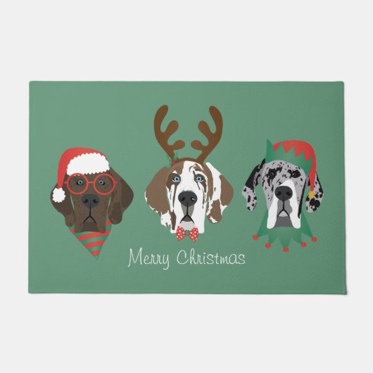Frohe Weihnachten Große Dane Hunde Fußmatte (Vorderseite)