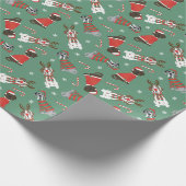Frohe Weihnachten Große Dane Hunde Geschenkpapier (Ecke)