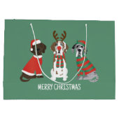 Frohe Weihnachten Große Dane Hunde Geschenktüte (Rückseite)
