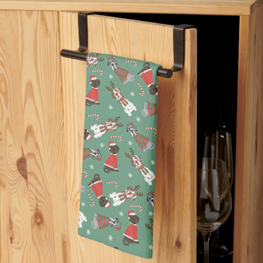 Frohe Weihnachten Große Dane Hunde Geschirrtuch (Drittel gefaltet)
