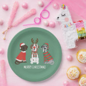 Frohe Weihnachten Große Dane Hunde Pappteller (Party)