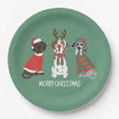 Frohe Weihnachten Große Dane Hunde Pappteller (Vorderseite)