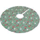 Frohe Weihnachten Große Dane Hunde Polyester Weihnachtsbaumdecke (Schrägansicht)