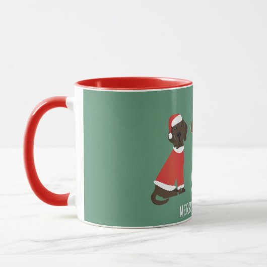 Frohe Weihnachten Große Dane Hunde Tasse (Links)