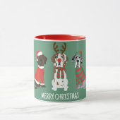 Frohe Weihnachten Große Dane Hunde Tasse (Zentrum)