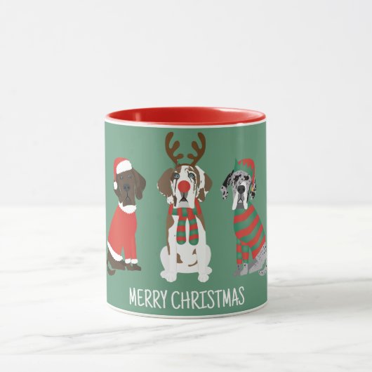 Frohe Weihnachten Große Dane Hunde Tasse (Zentrum)