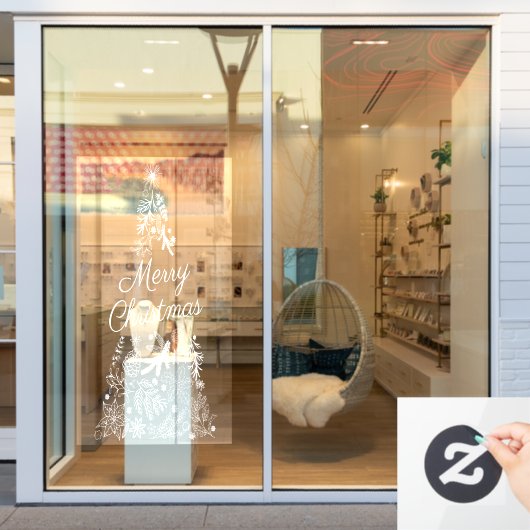 Frohe Weihnachten große Fensterklammer Fensteraufkleber (Schaufenster)