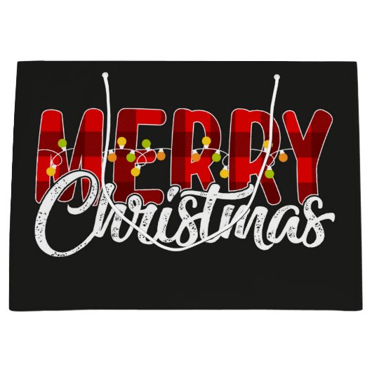 Frohe Weihnachten Große Geschenktüte (Vorderseite)