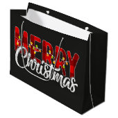 Frohe Weihnachten Große Geschenktüte (Vorderseite Schrägansicht)
