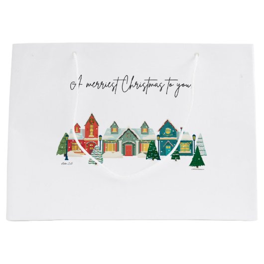Frohe Weihnachten! Große Geschenktüte (Vorderseite)